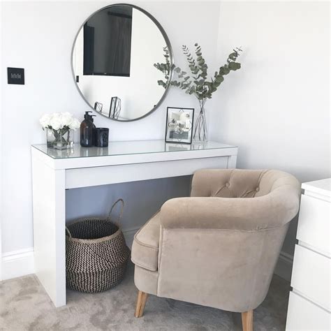 Interior trends new nordic is the scandinavian style on trend now. Ikea malm dressing table round mirror scandi nordic hygge dressing room #bedroom #instahome # ...