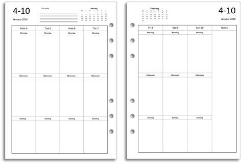 New A4 Filofax Layout Minimalist Vertical Weekly Filofax Planner