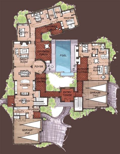 Mexican Hacienda House Plans