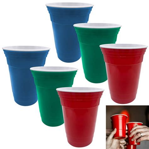 6 Pc Party Cups Break Resistant Plastic Tumbler Beverage Drinking Pdq