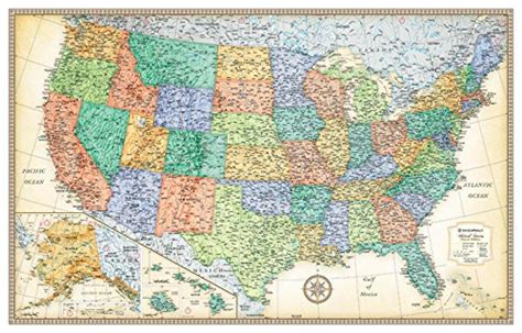 United States Classic Series Rolled Map Beige By Rand Mcnally Wall