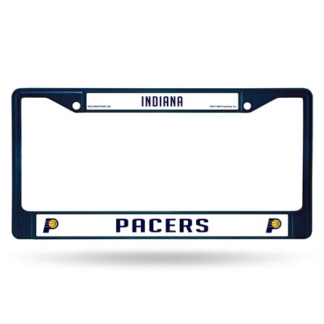 E176589 Rico Indiana Pacers Colored Chrome 12 X 6 Navy License Plate
