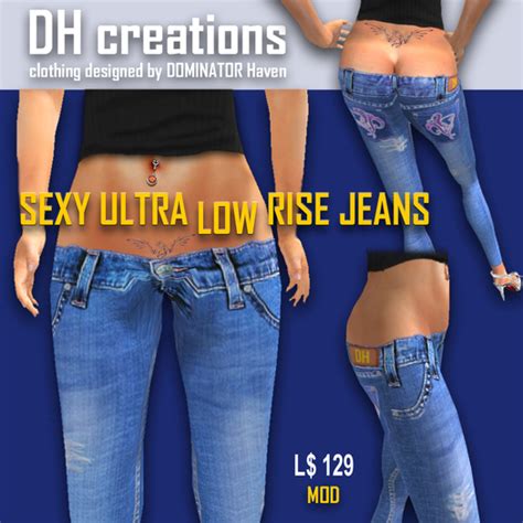 Second Life Marketplace Dh Ultra Low Rise Jeans Blue Washed