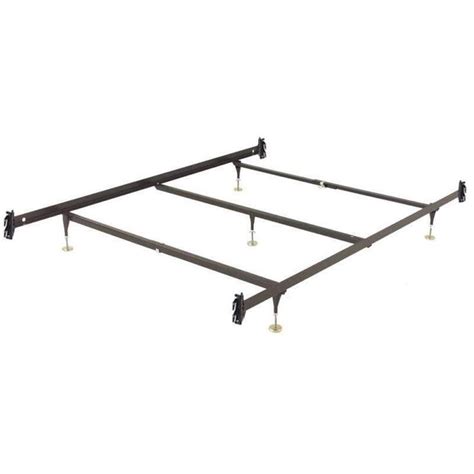 Queen Size Metal Bed Frame With Hook On Headboard Footboard Brackets