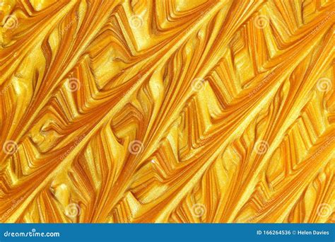 Gold Metallic Glitter Paint Swirls Stock Photo Image Of Bronze Metal