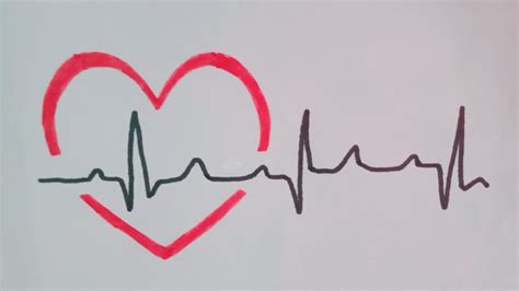 رسم نبض القلب بشكل بسيط وجميل خطوه بخطوه heart beat drawing youtube