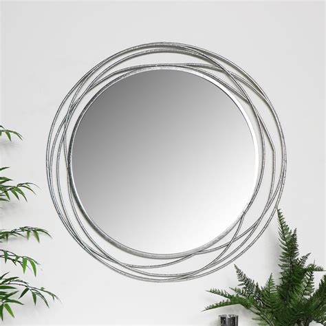 Large Round Silver Swirl Mirror 92cm X 92cm