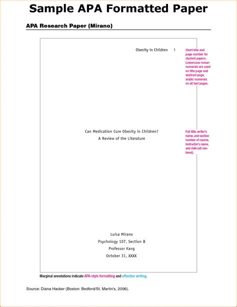 In an apa reflective essay, the references may differ (such as books, journal articles or online websites). 006 Apa Essay Format Example Paper Template ~ Thatsnotus