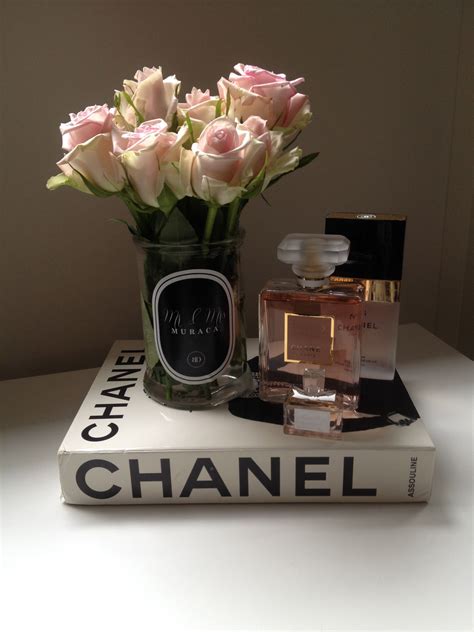 Timeless and classic coffee table book. pink white roses, chanel book, chanel madam mademoiselle ...