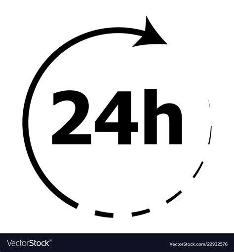 Around The Clock Icon 24 Hours Royalty Free Vector Image