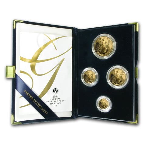 Us Mint 2004 W 4 Coin Proof American Gold Eagle Coin Set Wbox