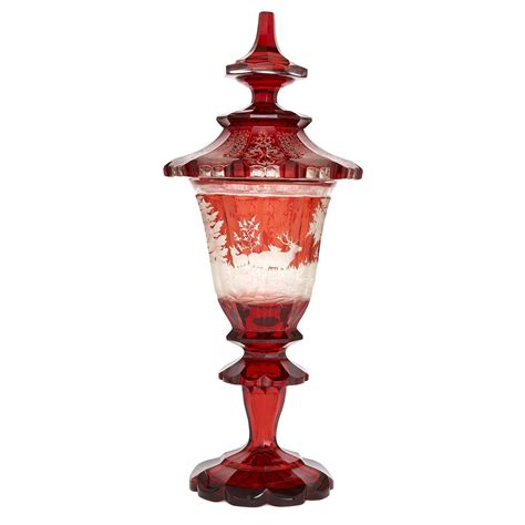 Antique Bohemian Cut Glass Ruby Red Goblet For Sale At 1stdibs Bohemian Glass Goblets Vintage