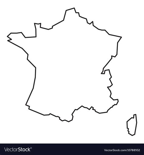 Black Contour Map Of France Royalty Free Vector Image