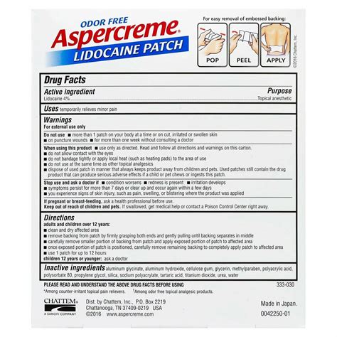 Aspercreme Odor Free Maximum Strength Fast Acting Lidocaine Patch 5 Ct