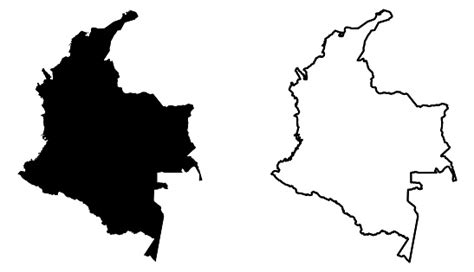 Ilustración De Mapa Simple De Dibujo Vectorial De Colombia Proyección