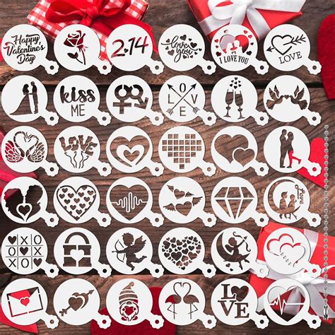 Julbear Valentines Day Cookie Stencils 36 Pieces Reusable Cookie