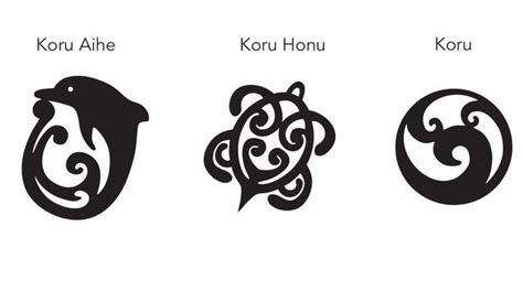 Koru Spirale Symbol Mit Schildkröte Und Dolphin Kombiniert Maori