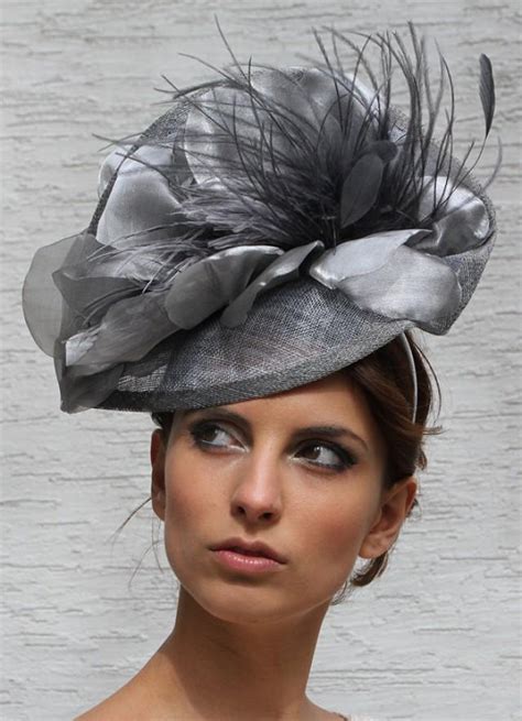 Silver Kentucky Derby Hat Grey Royal Ascot Fascinator Hat Wedding Hat