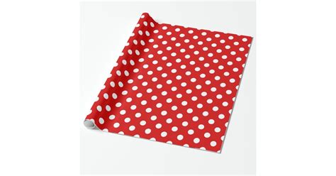 Red White Extra Large Polka Dot Pattern Wrapping Paper Zazzle