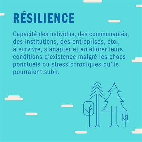 Resilience and resiliency are different forms of the same word. Face à l'effondrement, comment investir dans sa capacité ...