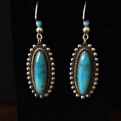 Vintage Turquoise And Sterling Silver Earrings