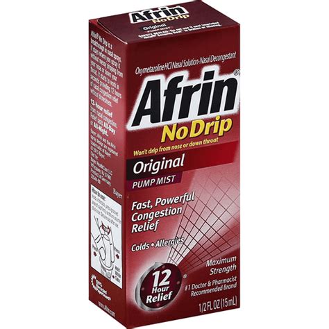 Afrin No Drip Nasal Decongestant Original Maximum Strength Pump Mist Nasal Sprays Riesbeck