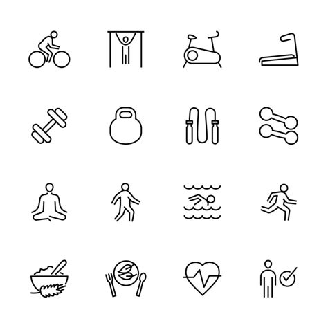 Health Lifestyle Thin Line Icon Set 1181653 Vector Art At Vecteezy