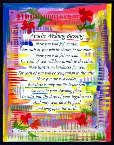 Apache Wedding Wedding Blessing Wedding Anniversary Poems Wedding Poems