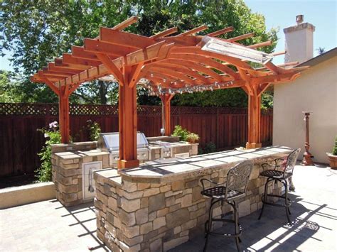 Browse our collection of inviting outdoor bar stools to create the patio watering hole you've always wanted. Kitchen Stunning Outdoor Kitchen Gazebo Small Pergola Natural Stone Grill Island Propane Built ...