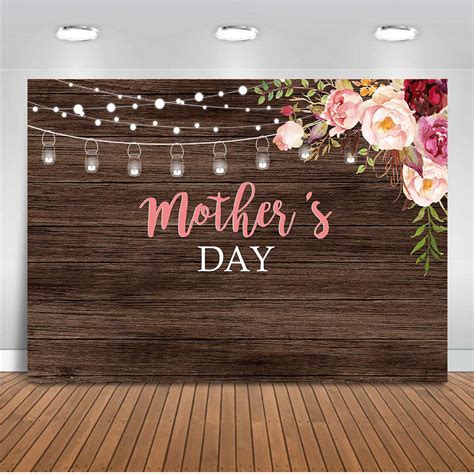 Mothers Day Backdrop For Photography Wood Floor Background For Photo Dreamybackdrop