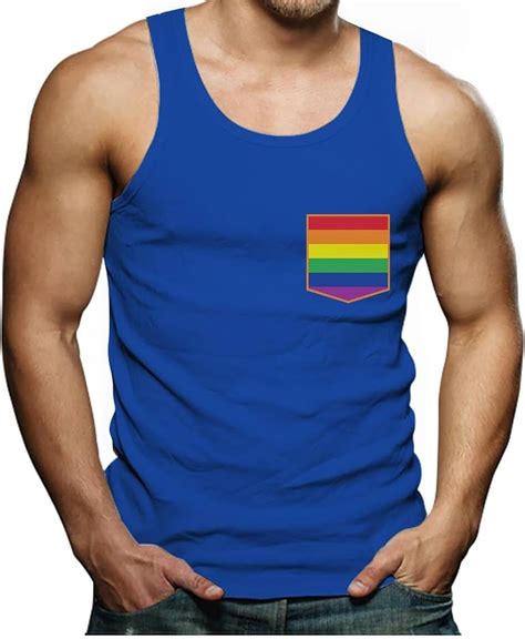 Amazon Com Lgbt Rainbow Flag Gay Lesbian Pride Pocket Print Men S