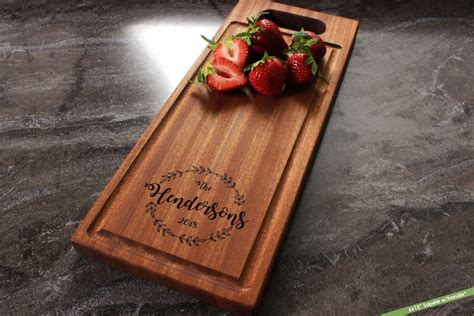 Personalized Engraved Cheese Board With Laurel Wreath With Etsy