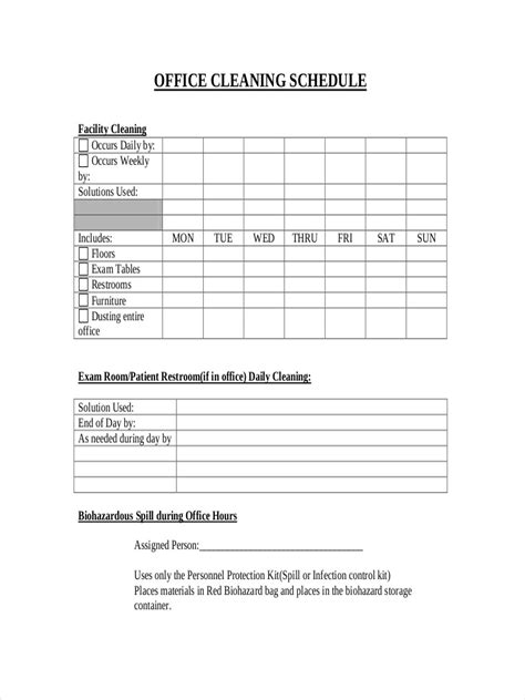 54+ examples of checklists in word doc format. Office Cleaning Schedule Template 3 Reasons Why You ...