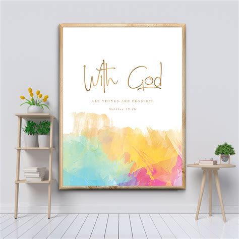 Colorful Gold Bible Verse Wall Art Uplifing Scripture Art Etsy In