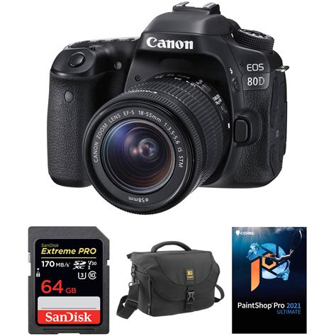 Canon Eos 80d Dslr Camera With 18 55mm Lens And 1263c005 Kit Bandh
