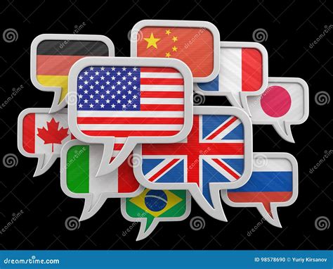 Speech Bubbles With Flags Stock Illustration Illustration Of Germany