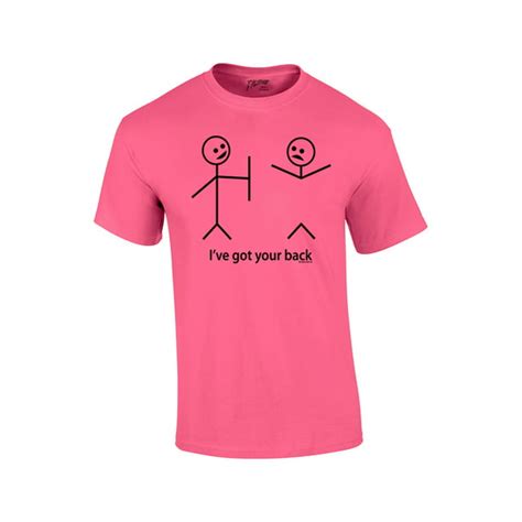 Trenz Shirt Company Funny T Shirt Stick Figures I Got Your Back Neonpk 6xl