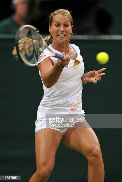 Slovak Player Dominika Cibulkova Returns A Shot To Russian Player