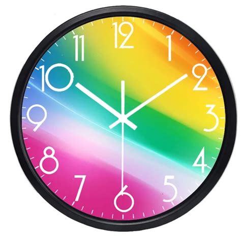 Colorful Creative Rainbow New Quartz Wall Clock Modern Design Silent