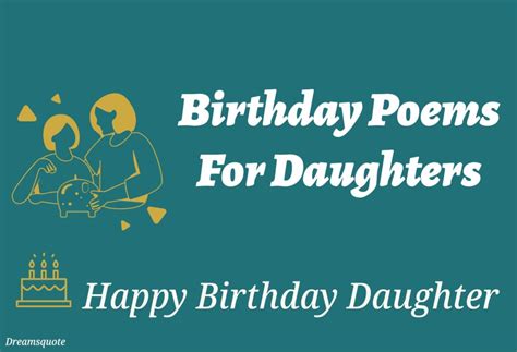 Birthday Poems For Daughters Happy Birthday Daughter Dreams Quote