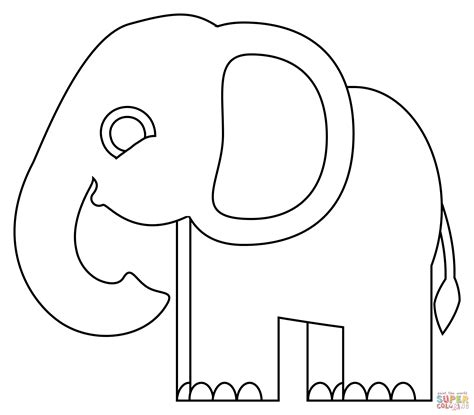 African Forest Elephant Walking Coloring Page Download And Print For Free