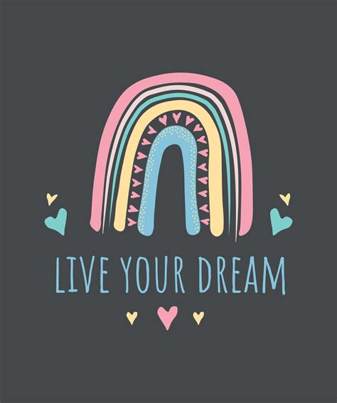 Follow Your Dreams Rainbow Poster Cute Lettering Simple Stylish