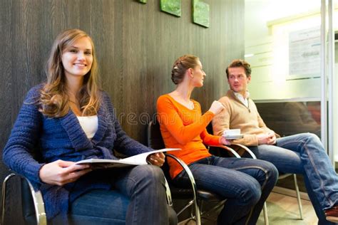 Patients In The Waiting Room Of A Doctors Office Stock Image Image Of Medical Care 29016769