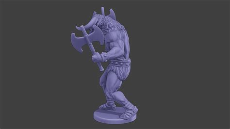 Minotaur Warrior Agressive2 Two Axes 3d Model 3d Printable Cgtrader