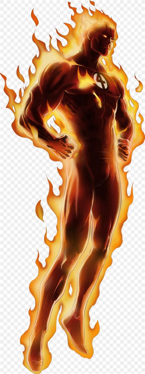 Human Torch Invisible Woman Fantastic Four Png 951x2450px Marvel
