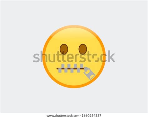 Vector Illustration Emoji Zipper Mouth Face Stock Vector Royalty Free