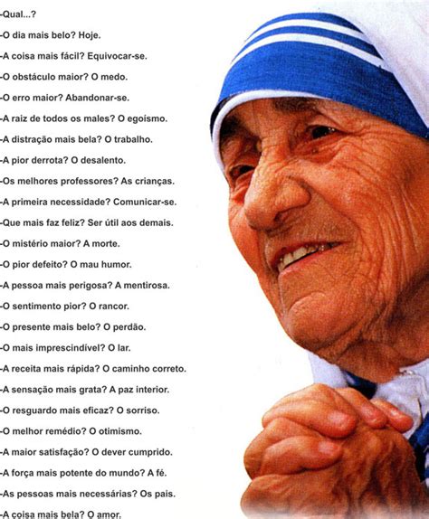 Poema De Madre Teresa De Calcutá Sobre A Vida Poemas