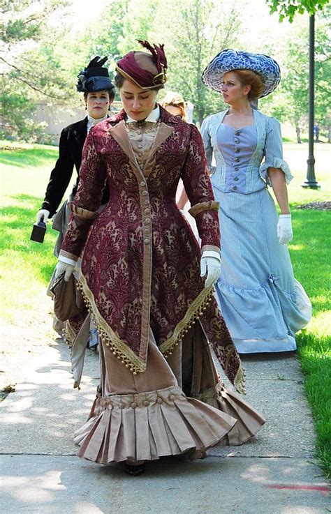 Victorian Gown Steampunk Walking Dress Stunning 1880 S Couture Burgundy And Bronze Velvet Satin