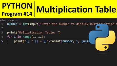 Python Program 14 Display Multiplication Table In Python YouTube