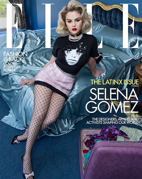 Selena Gomezs Blonde Hair On ‘elle Cover Mini Skirt And More Photos